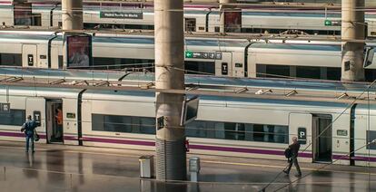 La estación de Atocha, en Madrid, vacía.