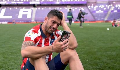 Luis Suárez, del Atletico de Madrid al final del partido contra el Valladolid