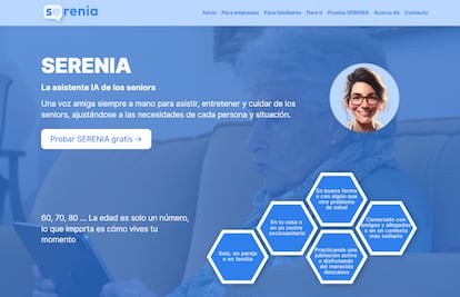 Interfaz del asistente de voz de Serenia.