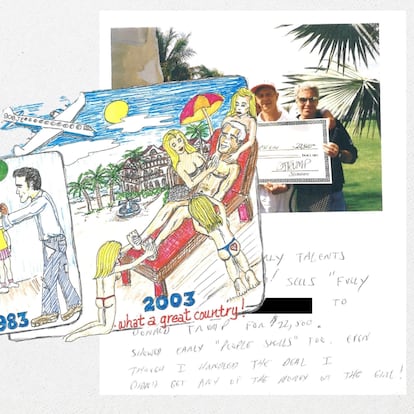 Ilustraciones incluidas en el libro de cumpleaños de Epstein.