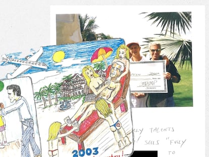 Ilustraciones incluidas en el libro de cumpleaños de Epstein.