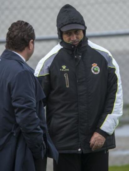 Fabri, durante un entrenamiento con el Racing