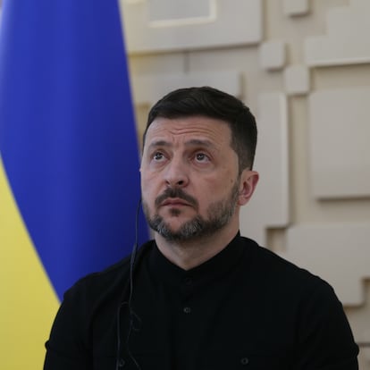 ANKARA (Turkey), 15/05/2025.- Ukrainian President Volodymyr Zelensky attends a press conference at the Embassy of Ukraine in Ankara, Turkey, 15 May 2025. Russian and Ukrainian delegations gather for peace talks in Istanbul. (Rusia, Turquía, Ucrania, Estanbul) EFE/EPA/NECATI SAVAS