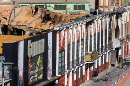 Vista aérea de las discotecas Golden, Teatre y La Fonda de Murcia, el pasado 2 de octubre.