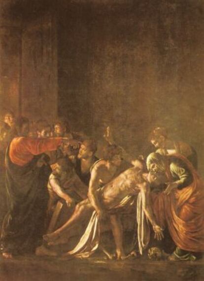 'La resurrección de Lázaro' de Caravaggio.