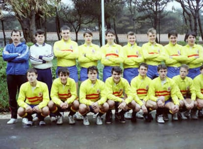 Bardem, con la selección española de rugby sub 17.