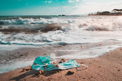 Una sola mascarilla puede liberar hasta 173.000 microfibras en el mar cada día. Las cintas de ajuste son una amenaza para muchas aves.