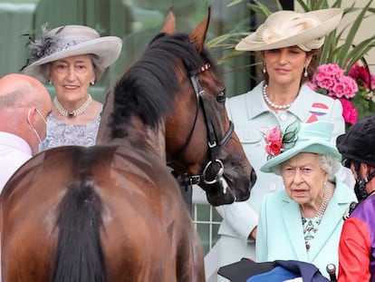 Queen Elizabeth II  at Ascot Racecourse on June 19, 2021 in Ascot, England.
