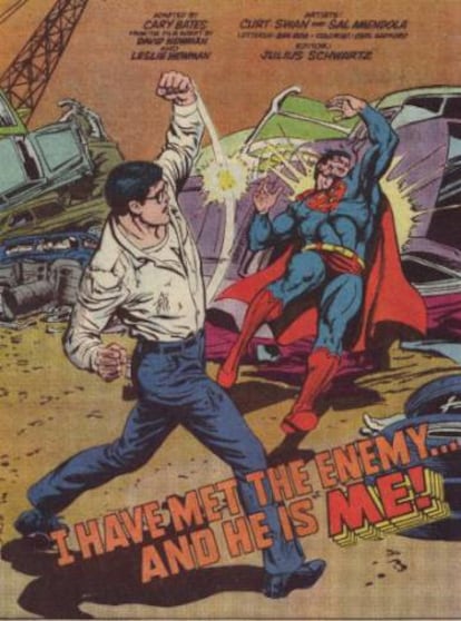Una viñeta del cómic 'Superman III'.