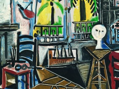 'El taller', 1955. Óleo sobre lienzo, 80,9 x 64,9 cm Tate: Presentado por Gustav y Elly Kahnweiler en 1974, añadido a la colección en 1994.