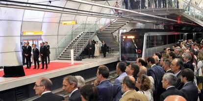 Acto de inauguración, este sábado, de la estación de Kabiezes.