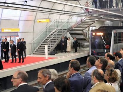 Acto de inauguración, este sábado, de la estación de Kabiezes.