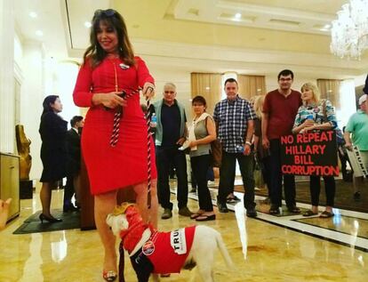 Partidarios de Donald Trump en la recepción del Hotel Trump de Las Vegas durante la campaña presidencial 2016.