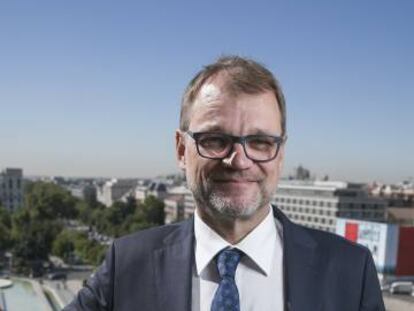 El primer ministro finlandés, Juha Sipilä, en Madrid el pasado jueves.