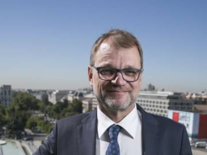 El primer ministro finlandés, Juha Sipilä, en Madrid el pasado jueves.