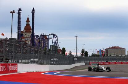 Hamilton en el circuito de Sochi