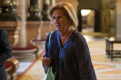 Núria de Gispert este lunes en el Parlament.