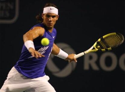 Rafael Nadal durante el partido contra Gasquet en el Masters Series de Toronto