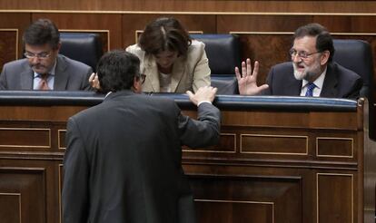 Rajoy en el Pleno del Congreso, durante el debate de los Presupuestos Generales del Estado.