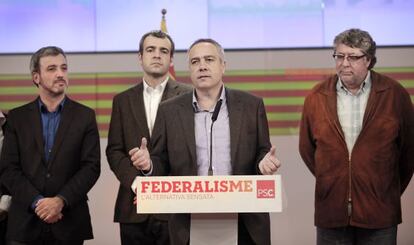 Collboni, Lucena, Navarro y Balmón, la noche del 25 de noviembre de 2012.