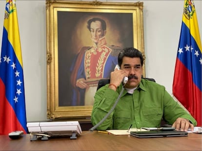 Nicolás Maduro, en el Palacio de Miraflores, en Caracas.