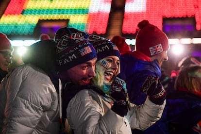 Atletas de Estados Unidos durante la ceremonia de clausura de los Juegos Olímpicos de Pyeongchang, el 25 de febrero de 2018.