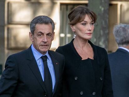 Nicolas Sarkozy y Carla Bruni, en París en septiembre de 2019.