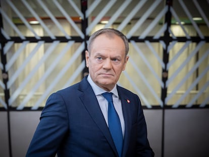 Polish Prime Minister Donald Tusk in Brussels on February 1.