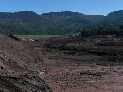 A lama após um mês da ruptura da barragem do Córrego do Feijão, em Brumadinho.