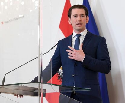 El canciller austriaco, Sebastian Kurz, este miércoles en Viena.