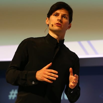 Telegram founder and CEO Pavel Durov delivers his keynote conference during day two of the Mobile World Congress at the Fira Gran Via complex in Barcelona, Spain on February 23, 2016. The annual Mobile World Congress hosts some of the world's largest communication companies, the show runs from the 22 to 25 February. Photo by Manuel Blondeau/AOP.Press/Corbis (Photo by AOP.Press/Corbis vía Getty Images)