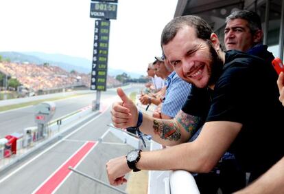 Nicola Poltronieri en el Gran Premio de Catalu&ntilde;a de Motociclismo luciendo uno de los relojes de TW Steel