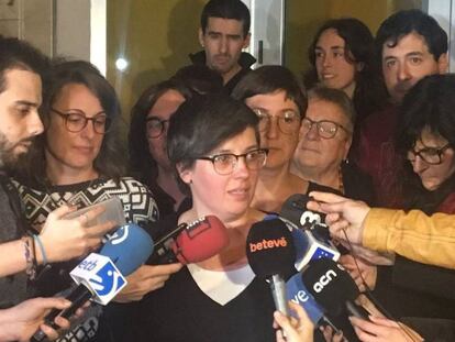 La exdiputada Mireia Boya atiende a los medios tras la reunión del Consell Polític, EN 2019.