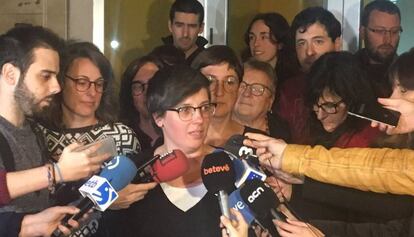 La exdiputada Mireia Boya atiende a los medios tras la reunión del Consell Polític, EN 2019.