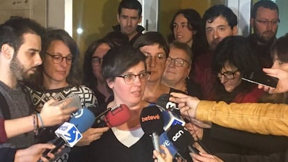 La exdiputada Mireia Boya atiende a los medios tras la reunión del Consell Polític, EN 2019.