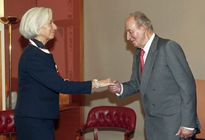 El Rey recibe en audiencia a la directora gerente del Fondo Monetario Internacional (FMI), Christine Lagarde, esta domingo en Bilbao.