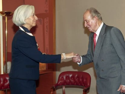 El Rey recibe en audiencia a la directora gerente del Fondo Monetario Internacional (FMI), Christine Lagarde, esta domingo en Bilbao.