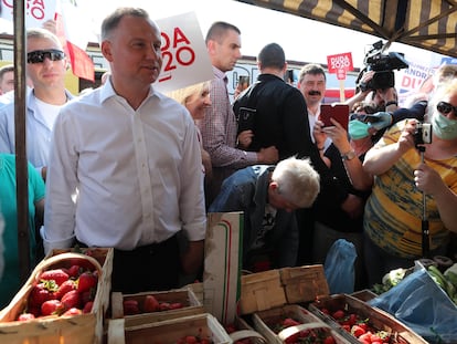 Andrzej Duda, este viernes en la ciudad polaca de Konin.