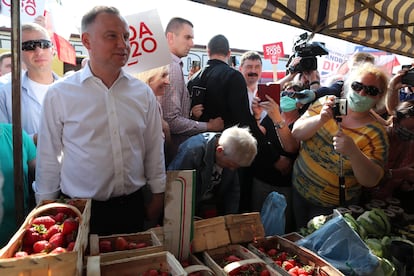 Andrzej Duda, este viernes en la ciudad polaca de Konin.