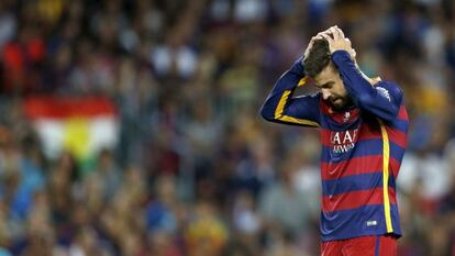 Piqué, en la tornada de la Supercopa d'Espanya contra l'Athletic.