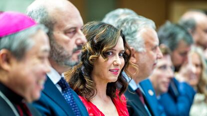 La presidenta de la Comunidad de Madrid, Isabel Díaz Ayuso, durante la ceremonia del Dos de Mayo, que celebra el día de la Comunidad de Madrid.