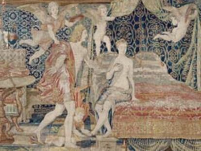 <i>Cámara nupcial de Herse,</i> uno de los tapices de Willem de Pannemaker expuestos en el Museo del Prado.