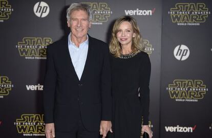 Harrison Ford, con su pareja, la también actriz Calista Flockhart.