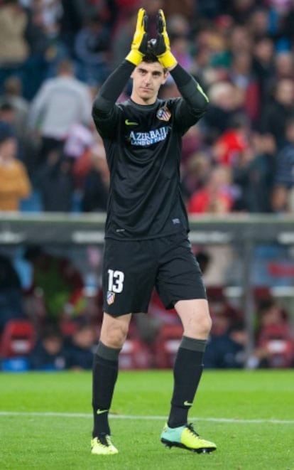 Courtois, durante un partido del Atlético.