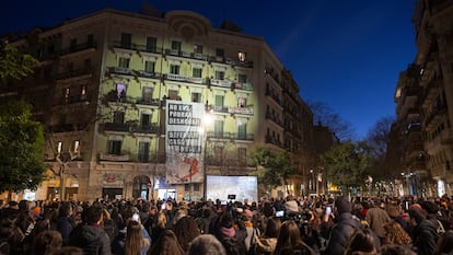 La Casa Orsola, durante la protesta la víspera del primer desahucio de un vecino.