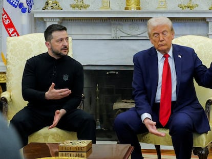 Los presidentes de Ucrania, Volodímir Zelenski, y de Estados Unidos, Donald Trump, en su reunión del viernes en el Despacho Oval
