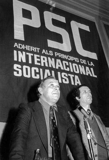 Josep Pallach durant la inauguraci del Tercer Congrs del Partit Socialista de Catalunya al Sal d'Actes del Collegi d'Advocats. 