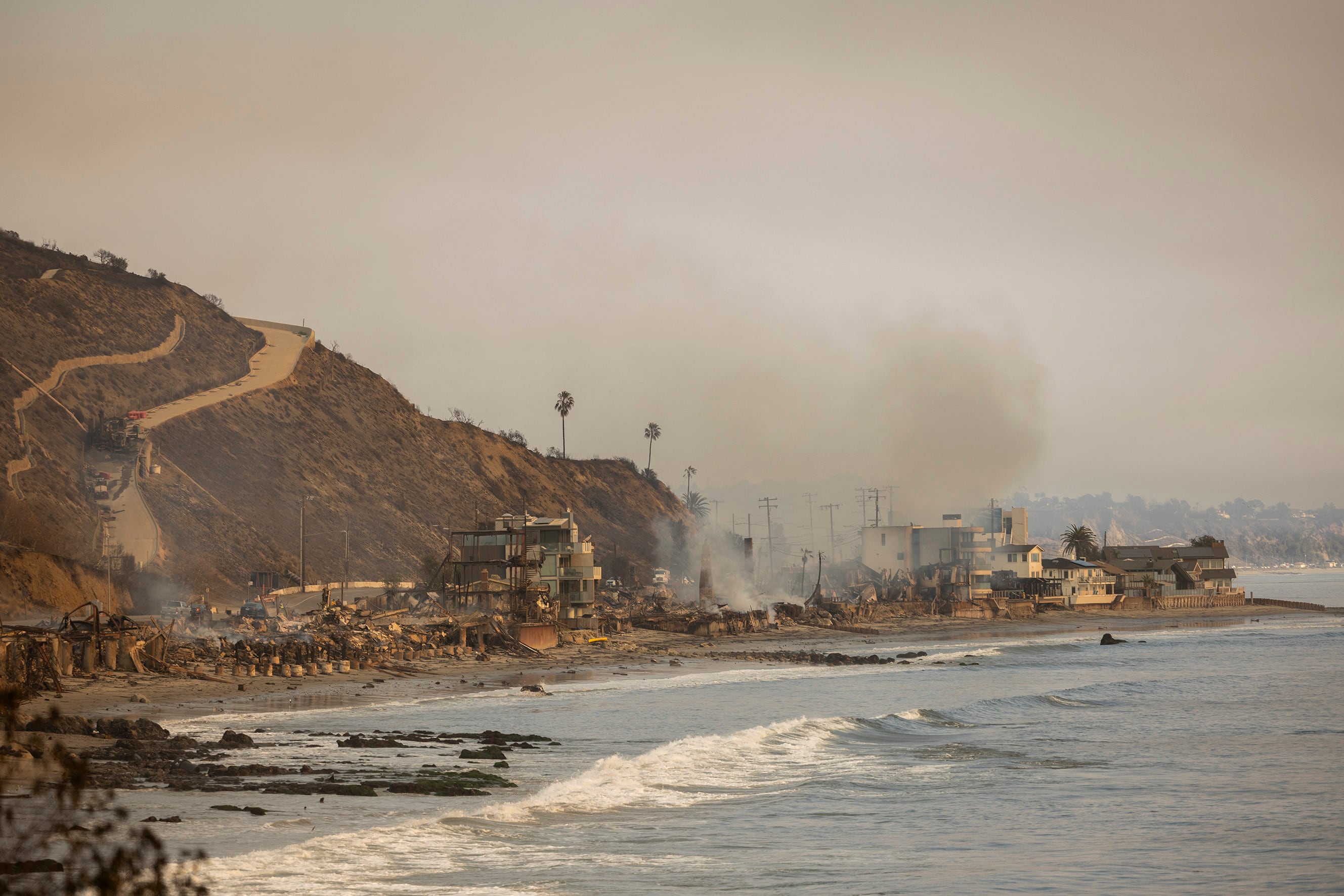 Malibú, destruida por el fuego en el incendio de Pacific Palisades, en Los Ángeles, California, el 9 de enero de 2025.