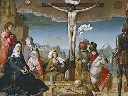 <i>La crucifixión</i><b>, de Juan de Flandes</b>.