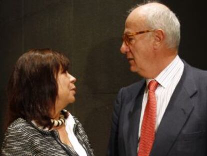 Cristina Narbona con Fernando Martí en el Congreso.